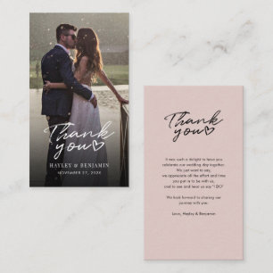Elegant Photo Wedding Thank You Note Card