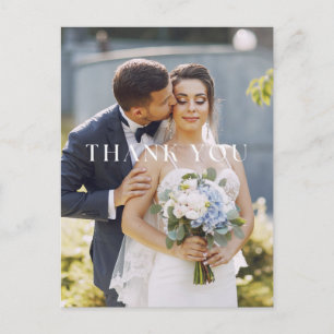 Elegant Photo Wedding Thank You postcard