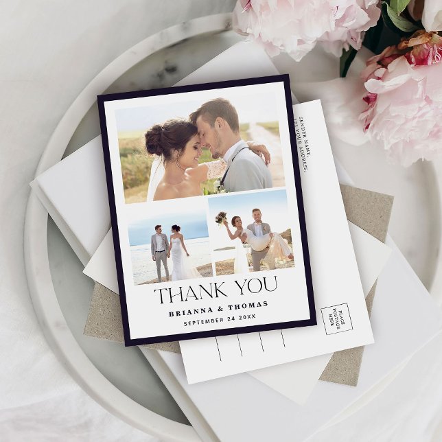 Elegant Photo Wedding Thank You Postcard (Creator Uploaded)