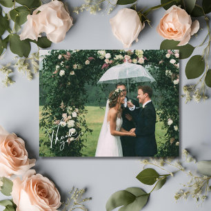 Elegant Photo Wedding Thank You Postcard