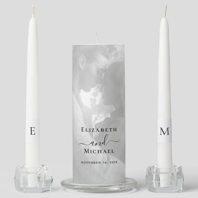 Elegant Photo Wedding Unity Candle Set (Front)
