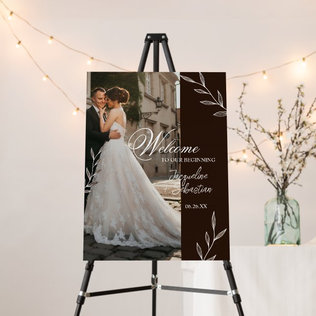 Elegant Photo Wedding Welcome Foam Board (In Situ (Stand))