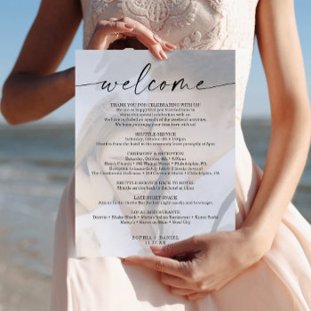 Elegant Photo Wedding Welcome Letter Itinerary Flyer by CreativeUnionDesign at Zazzle
