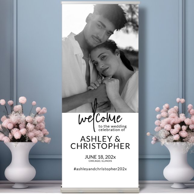 Elegant Photo Wedding Welcome Retractable Banner (Creator Uploaded)