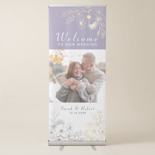 Elegant Photo Wedding Welcome Retractable Banner