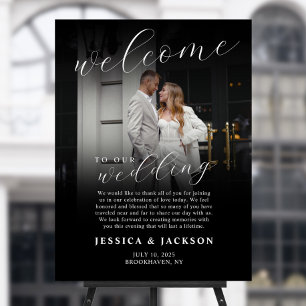 Elegant Photo Wedding Welcome Sign