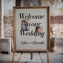 Elegant Photo Wedding Welcome Sign