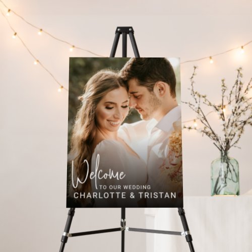 Elegant Photo Wedding Welcome Sign