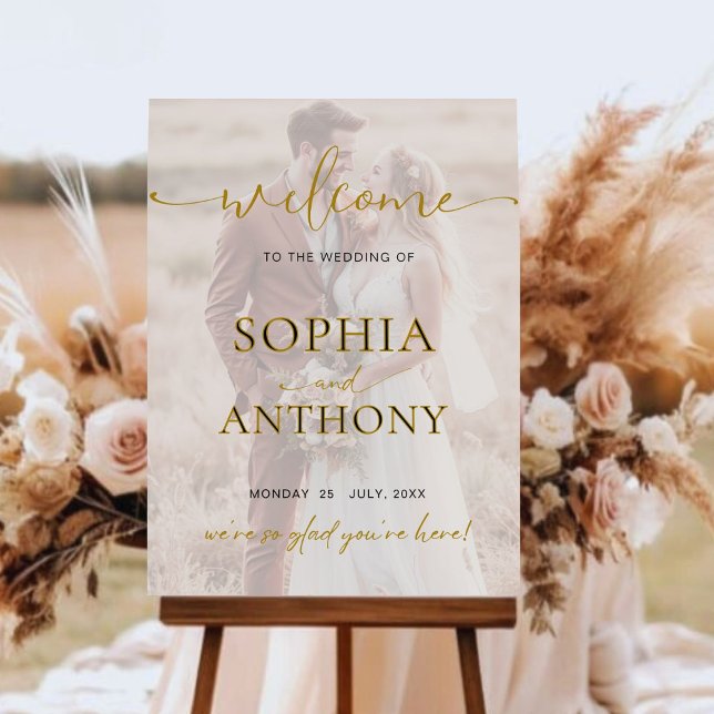 Elegant Photo Wedding Welcome Sign | Modern Script (Creator Uploaded)