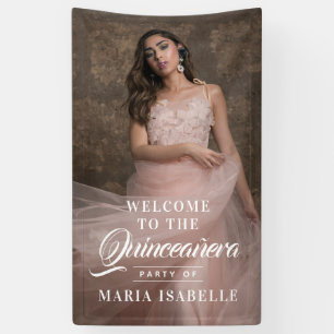 Elegant Photo Welcome Quinceanera Party Sign