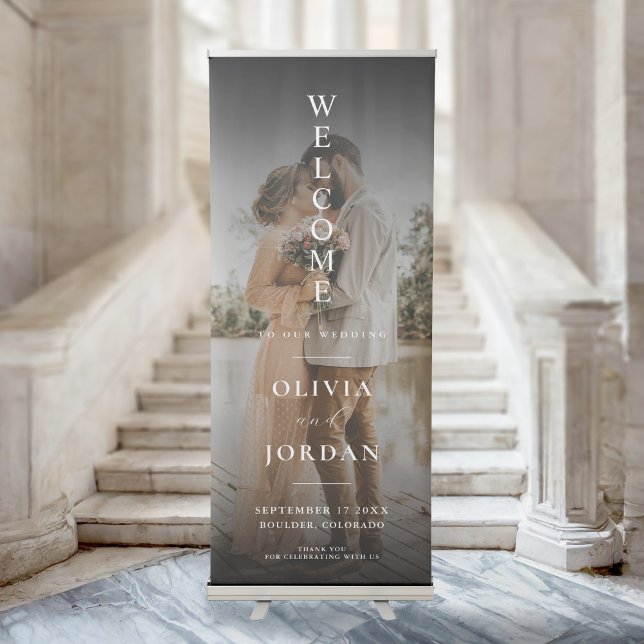 Elegant Photo Welcome To Our Wedding Retractable Banner (Creator Uploaded)