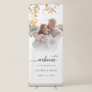 Elegant Photo Welcome Wedding Retractable Banner