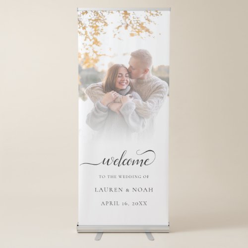 Elegant Photo Welcome Wedding Retractable Banner