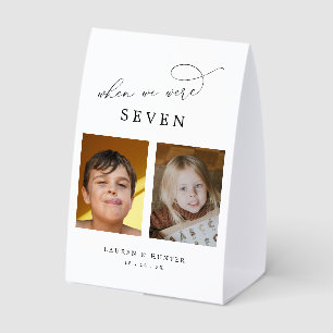 Elegant Photo When We Were Age Table Number Paper Table Tent