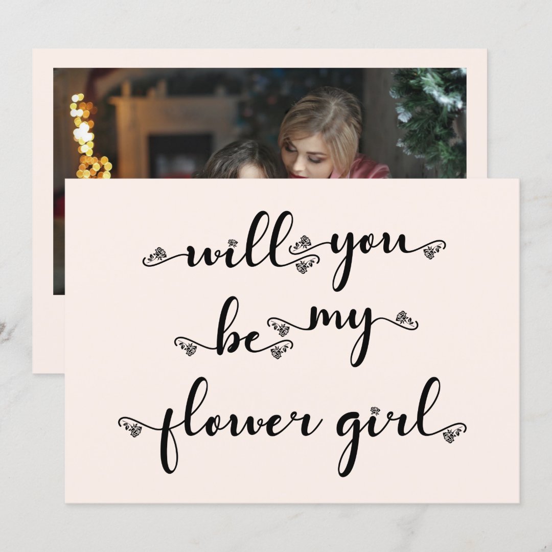 Elegant Photo Will You Be My Flower Girl Invitation Zazzle