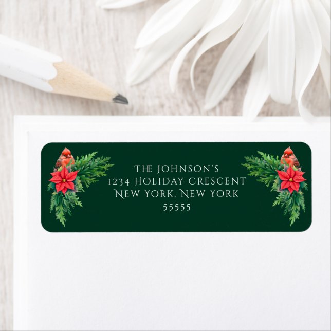 Elegant Photo Winter Greenery Label (Insitu)