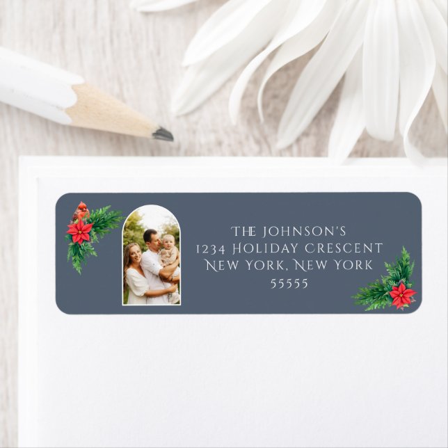 Elegant Photo Winter Greenery Label (Insitu)