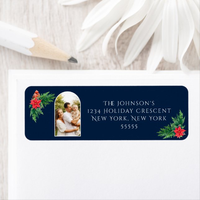 Elegant Photo Winter Greenery Label (Insitu)