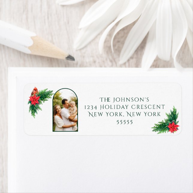 Elegant Photo Winter Greenery Label (Insitu)