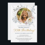 Elegant Photo Yellow Floral 90th Birthday  Invitation<br><div class="desc">Elegant Photo Yellow Floral 90th Birthday Invitation. A delicate and detailed watercolor floral designed birthday party theme with a custom photo! All text is customizable. Great for a garden tea party or floral and botanical themed birthday celebration. Need help with this template? Contact the designer by clicking on the 'message'...</div>