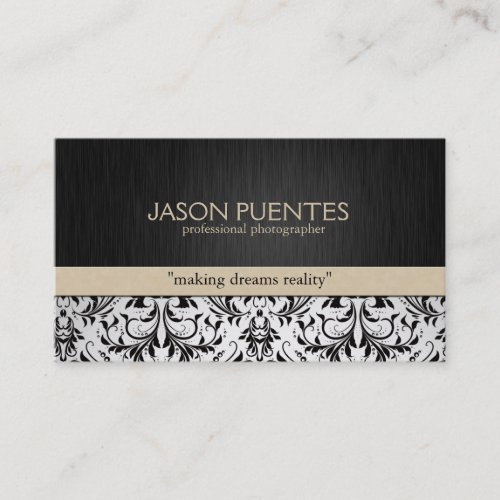 Elegant Photographer Damask Business cards