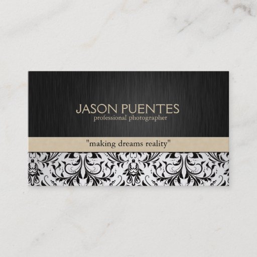 Customizable Elegant Photographer Damask Business cards