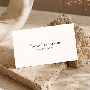 Elegant Photographer Minimalist Ivory Luxury Business Card