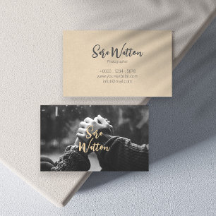 Elegant Photographer Simple Style Brown Pattern Business Card