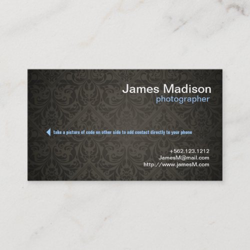 Elegant Photography Business Card w/ QR Code