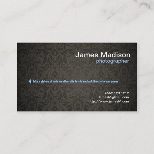 Customizable Elegant Photography Business Card w/ QR Code