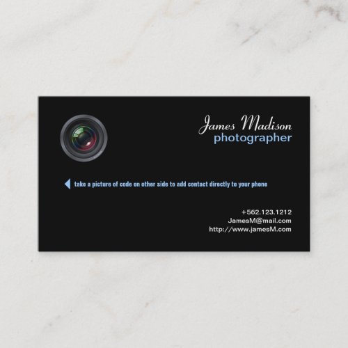 Elegant Photography Business Card w/ QR Code II