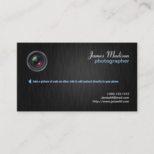 Customizable Elegant Photography Business Card w/ QR Code II