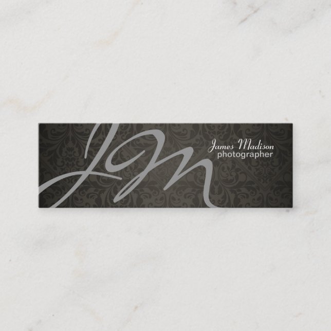 Elegant Photography Damask Business Card (Front)