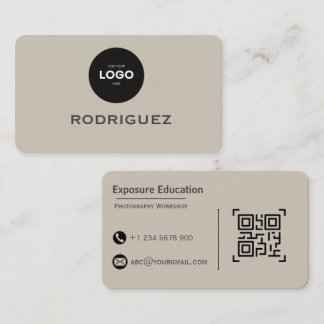 Elegant Photography Workshop Brown Business Card