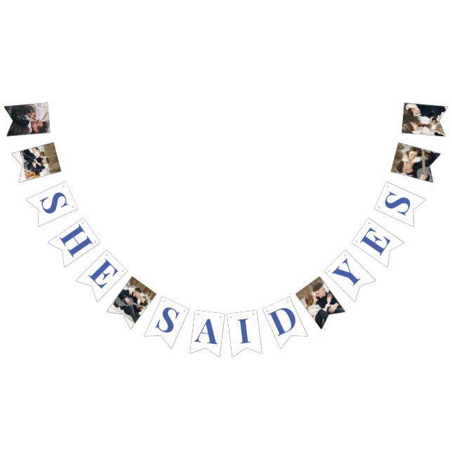 Elegant Photos Blue Bridal Shower Bunting Flags (All)