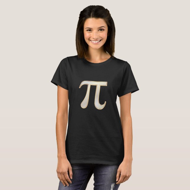 Elegant Pi symbol gold stroke for celebration T-Shirt (Front Full)