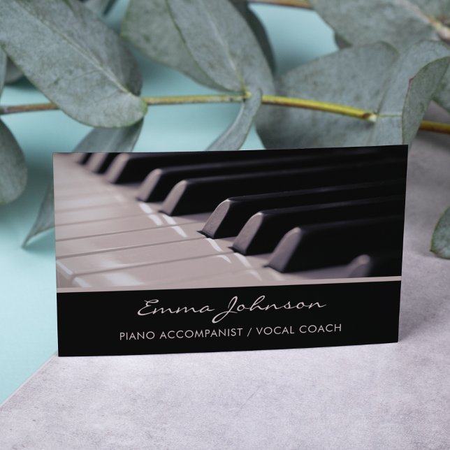 Elegant Pianist Music Teacher Piano Keys Business Card (Creator Uploaded)