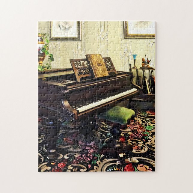 Elegant Piano in Victorian Parlor Jigsaw Puzzle (Vertical)