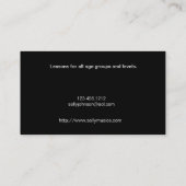 Elegant  Piano Instructor Business Card (Back)