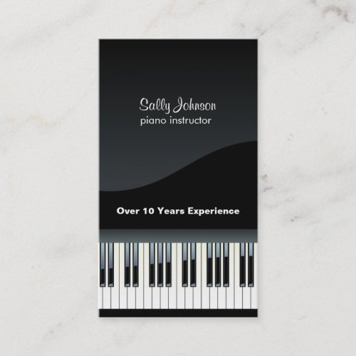 Elegant  Piano Instructor Business Cards