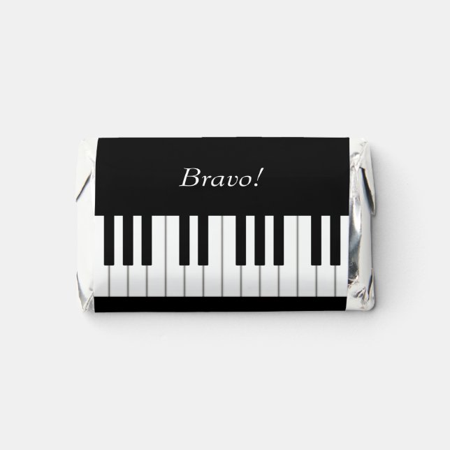 Elegant Piano Keyboard Custom Name & Message Hershey's Miniatures (Front)