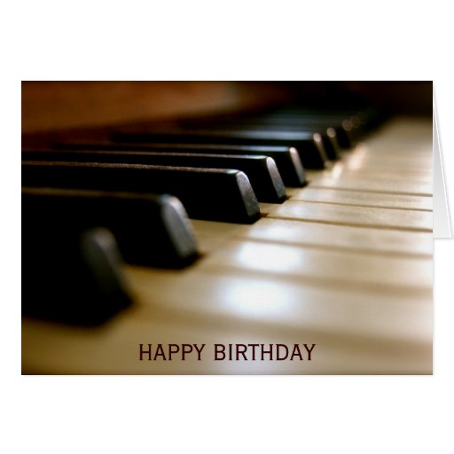 Elegant piano keyboard music birthday card | Zazzle