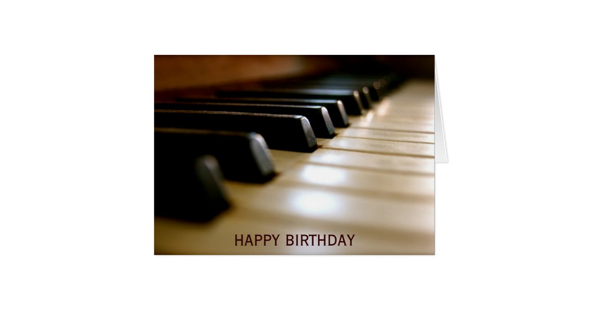 Elegant piano keyboard music birthday card | Zazzle