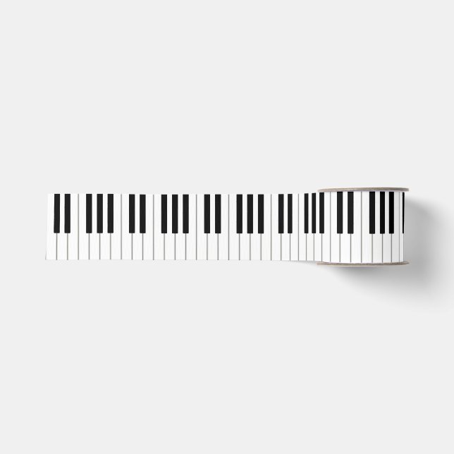 Elegant Piano Keyboard Musical Occasion Grosgrain Ribbon (Front)