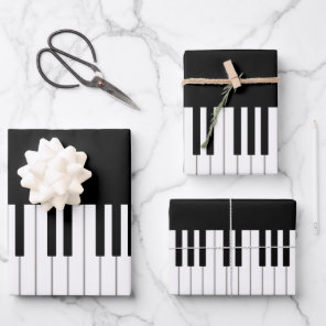 Elegant Piano Keyboard Musical Occasion Wrapping Paper Sheets