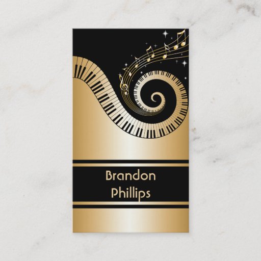 Customizable Piano Keys and Music Notes Business Cards