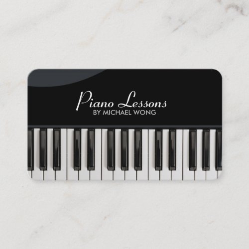 Elegant Piano Lessons Business Card