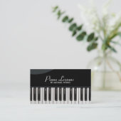 Elegant Piano Lessons Business Card (Standing Front)