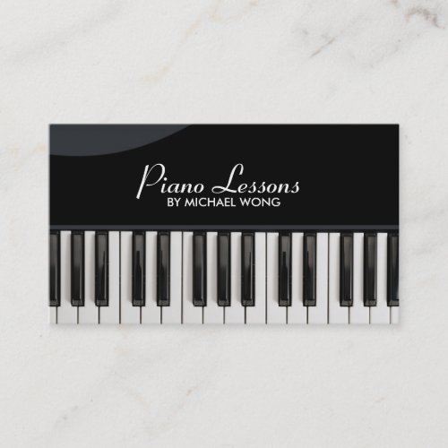 Elegant Piano Lessons Business Card