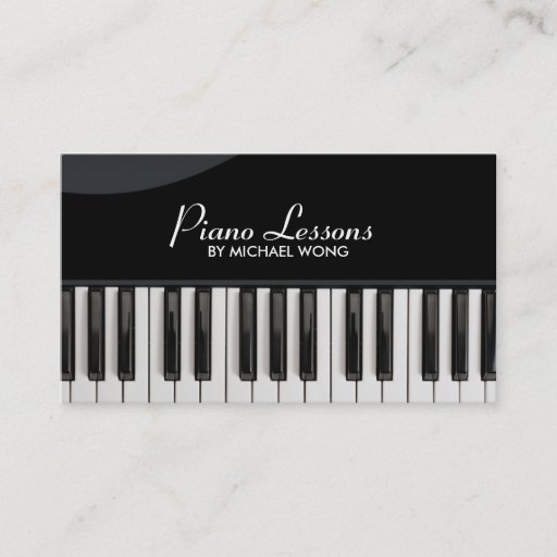 Customizable Elegant Piano Lessons Business Card Template